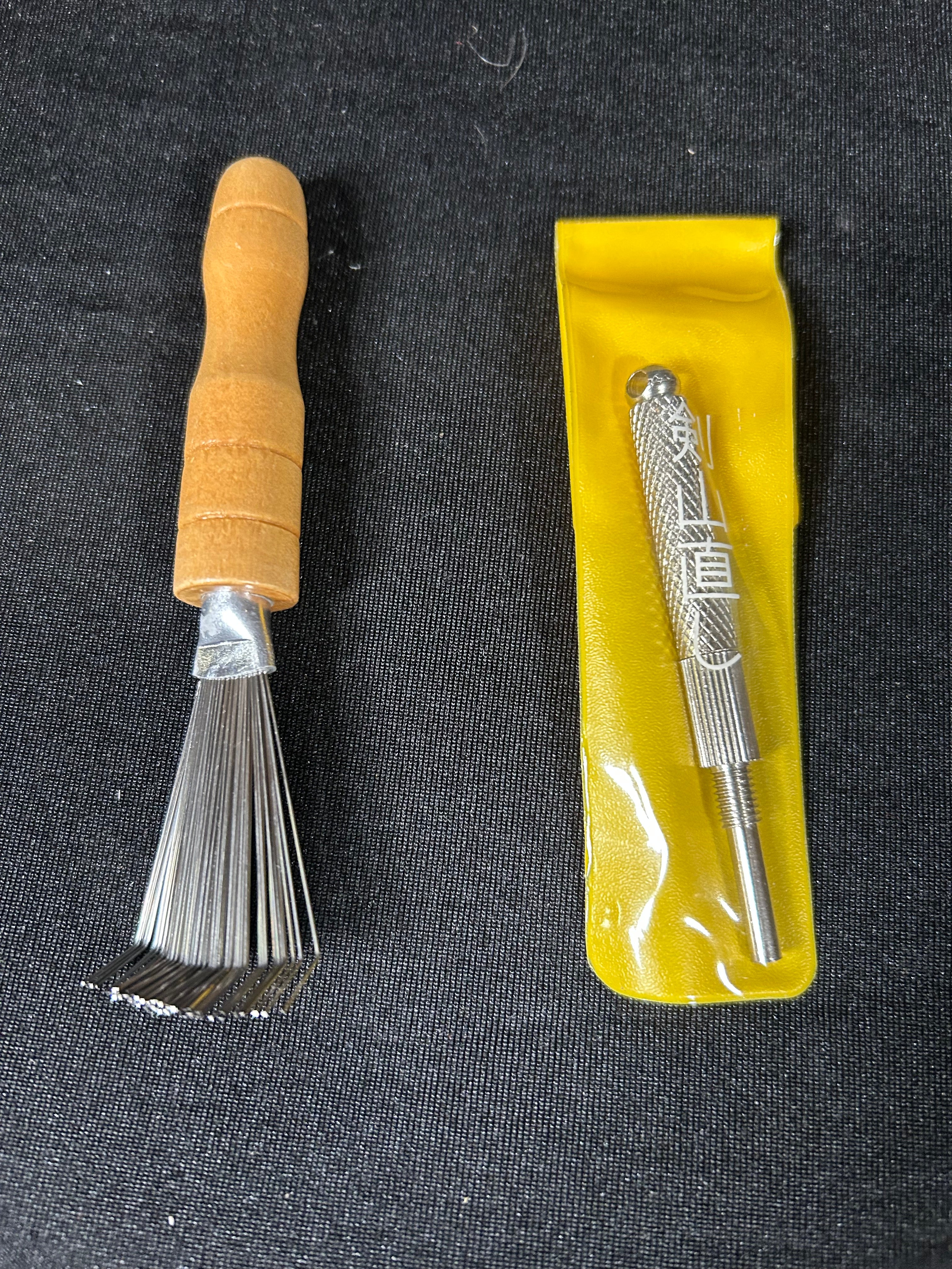 Ikebana moribana rake and kenzen straightener